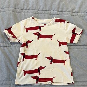 Mini Rodini Red and White Dachshund Tee